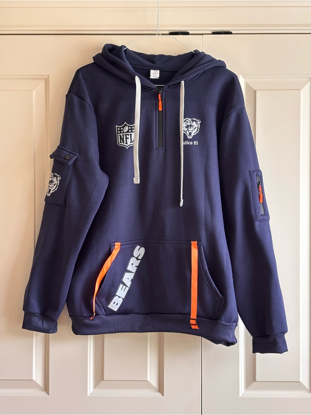 Chicago Bears Navy Pullover Hoodie with NFL Branding